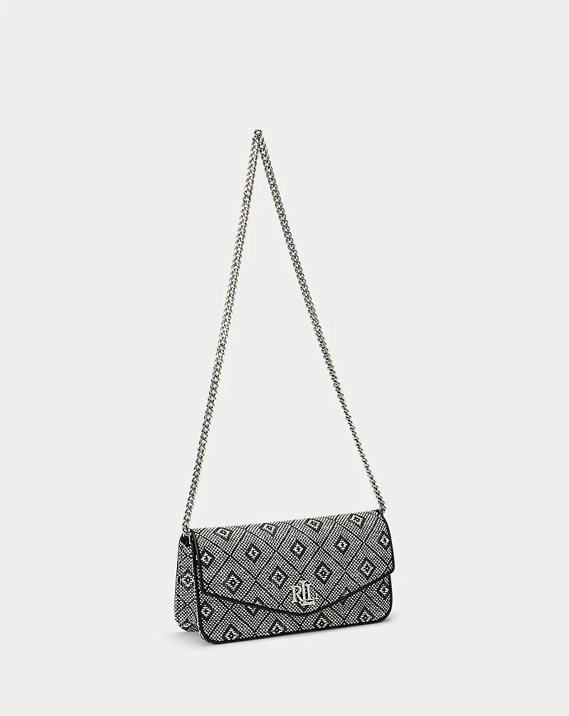 Geo-Motif Woven Straw Medium Sawyer Bag