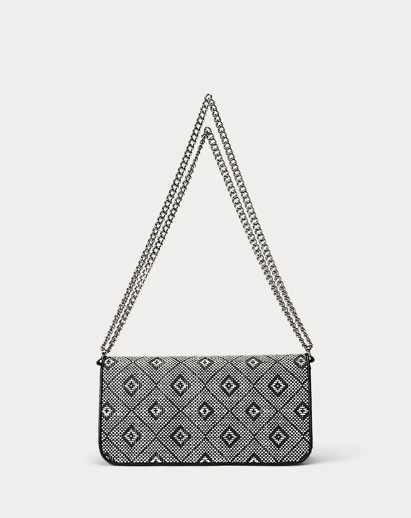 Geo-Motif Woven Straw Medium Sawyer Bag