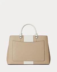 Two-Tone Leather Large Hanna Satchel