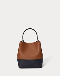Two-Tone Leather Small Reese Bucket Bag
