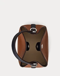 Two-Tone Leather Small Reese Bucket Bag