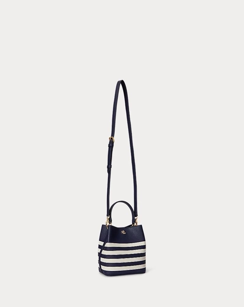 Striped Leather Small Reese Bucket Bag