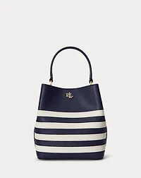 Striped Leather Small Reese Bucket Bag