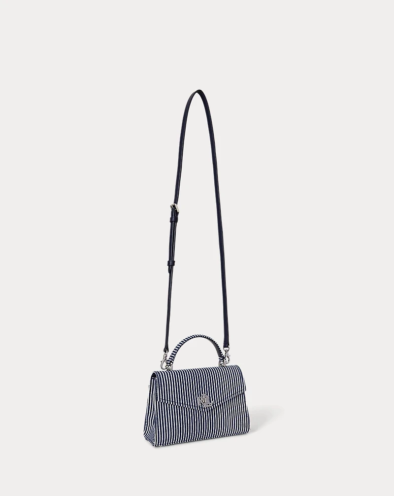 Striped Canvas Small Farrah Satchel