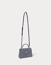 Striped Canvas Small Farrah Satchel