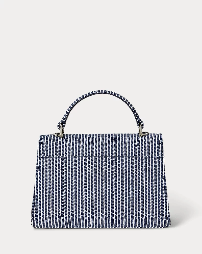 Striped Canvas Small Farrah Satchel