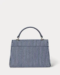 Striped Canvas Small Farrah Satchel