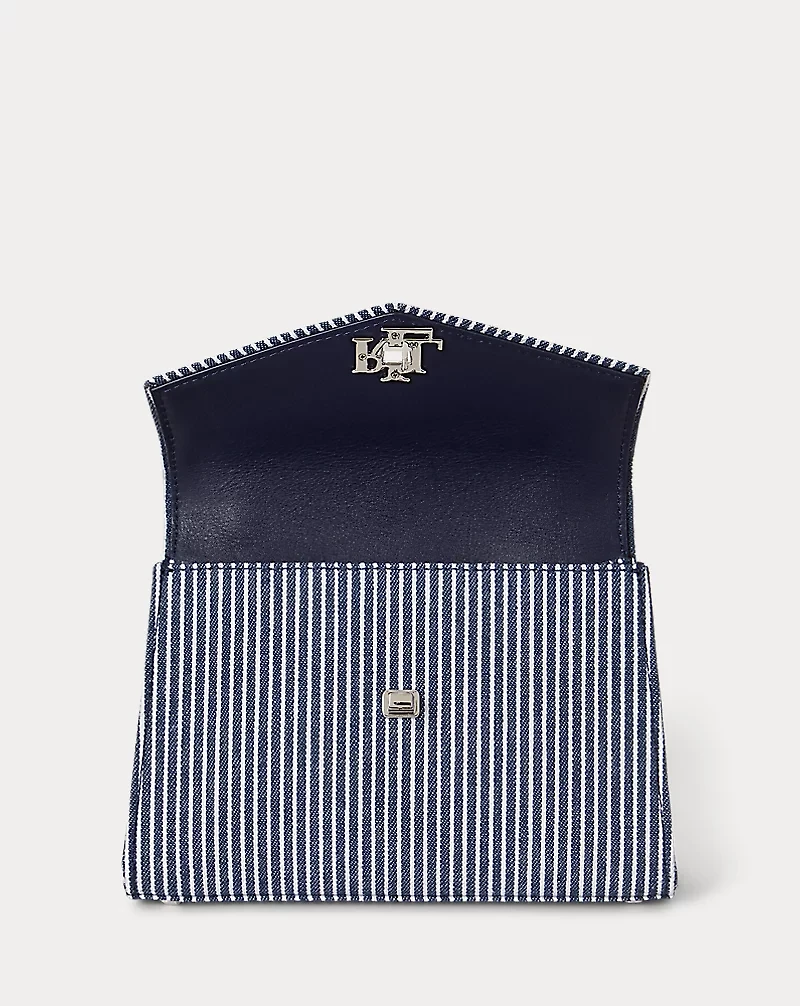 Striped Canvas Small Farrah Satchel