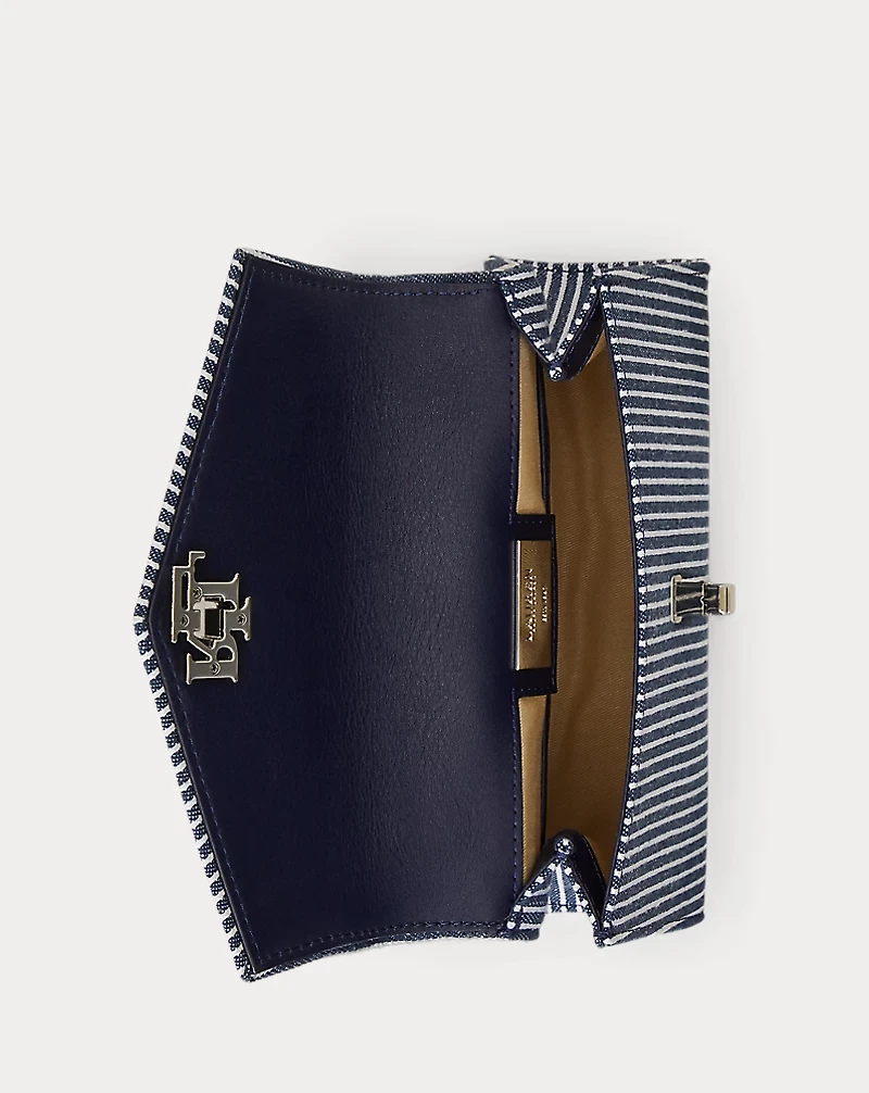 Striped Canvas Small Farrah Satchel