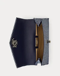 Striped Canvas Small Farrah Satchel