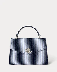 Striped Canvas Small Farrah Satchel