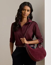 Suede Large Tasha Shoulder Bag