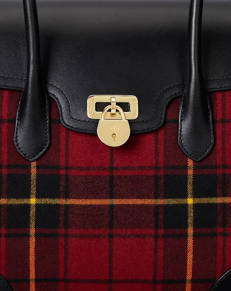 Plaid Twill Large Tanner Satchel