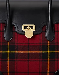 Plaid Twill Large Tanner Satchel