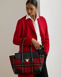 Plaid Twill Large Tanner Satchel