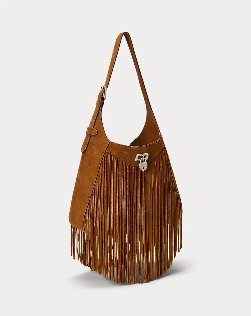 Fringe-Trim Large Tanner Shoulder Bag