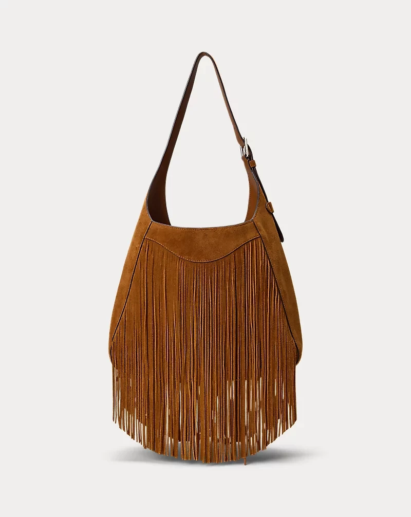 Fringe-Trim Large Tanner Shoulder Bag