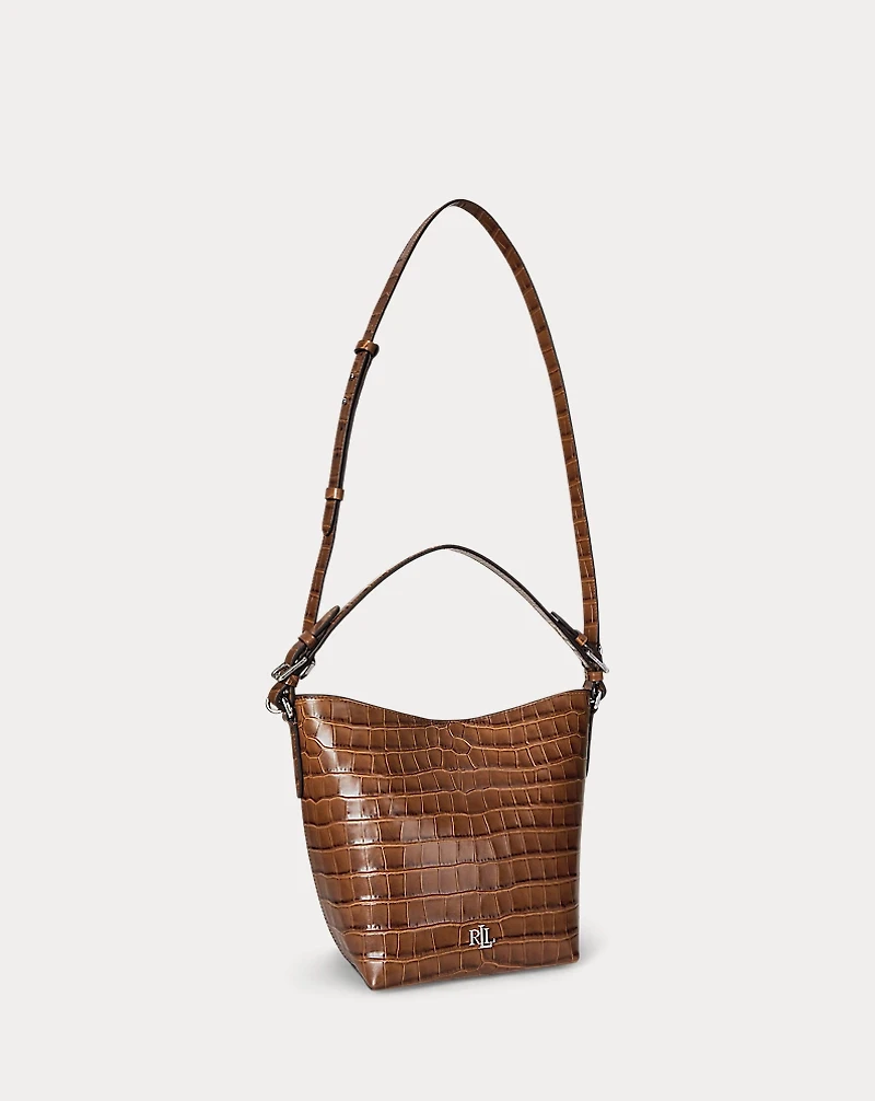 Croc-Embossed Medium Witley Bucket Bag