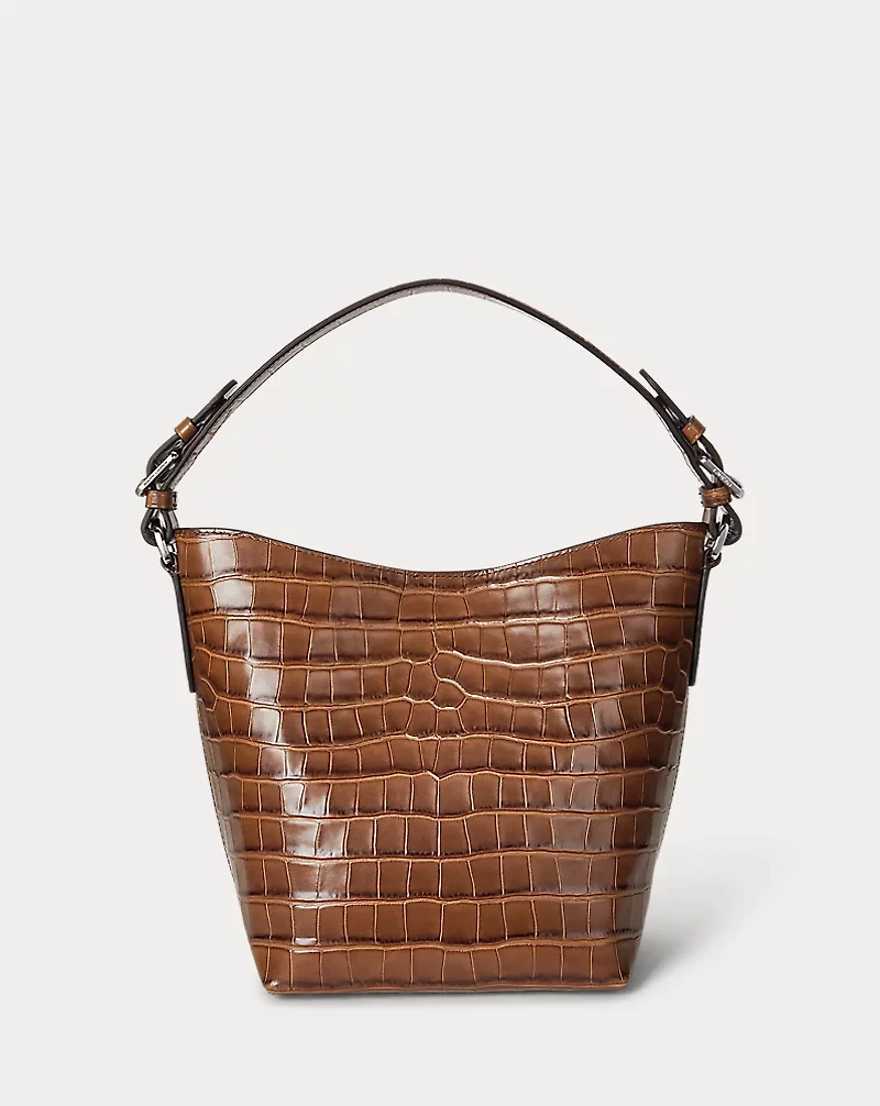 Croc-Embossed Medium Witley Bucket Bag