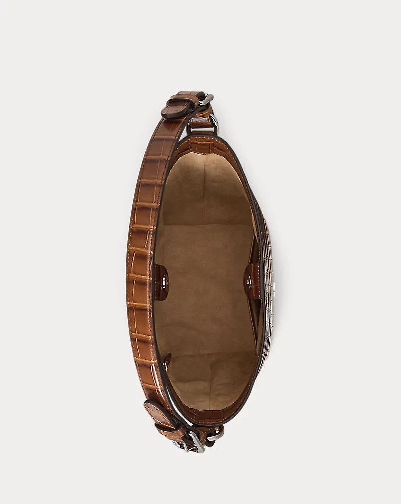 Croc-Embossed Medium Witley Bucket Bag