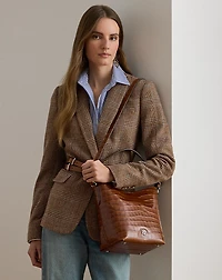 Croc-Embossed Medium Witley Bucket Bag