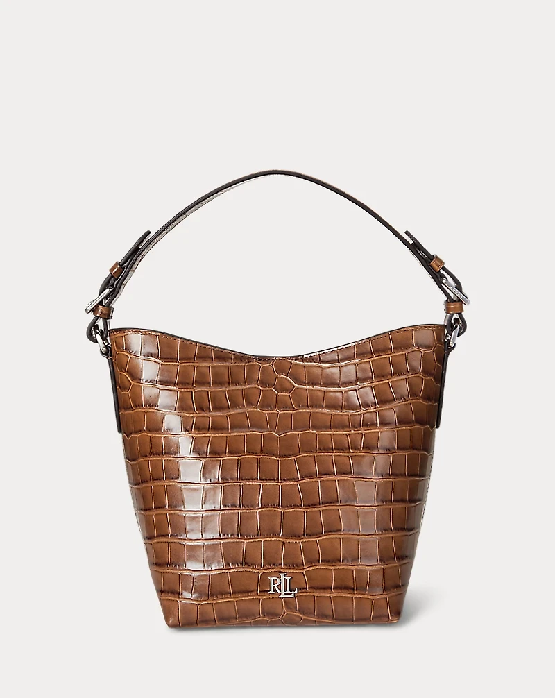 Croc-Embossed Medium Witley Bucket Bag