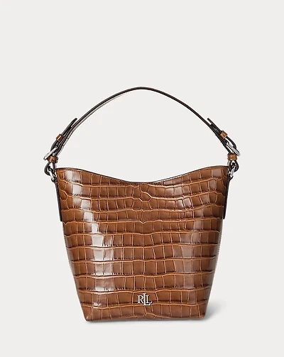 Croc-Embossed Medium Witley Bucket Bag