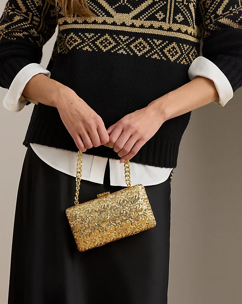 Sequined Small Franki Clutch