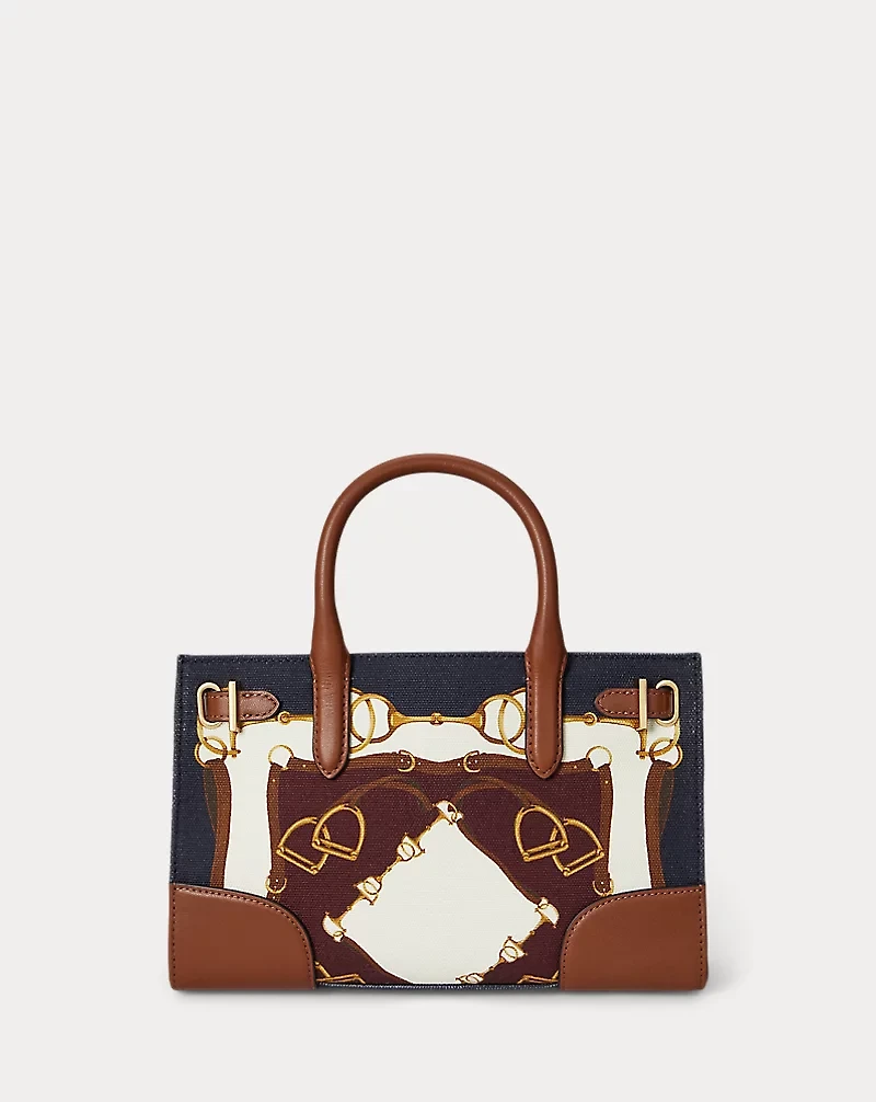 Belting-Print Small Devyn Tote Bag