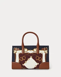 Belting-Print Small Devyn Tote Bag