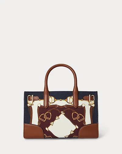 Belting-Print Small Devyn Tote Bag