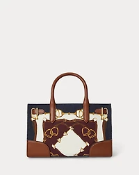 Belting-Print Small Devyn Tote Bag
