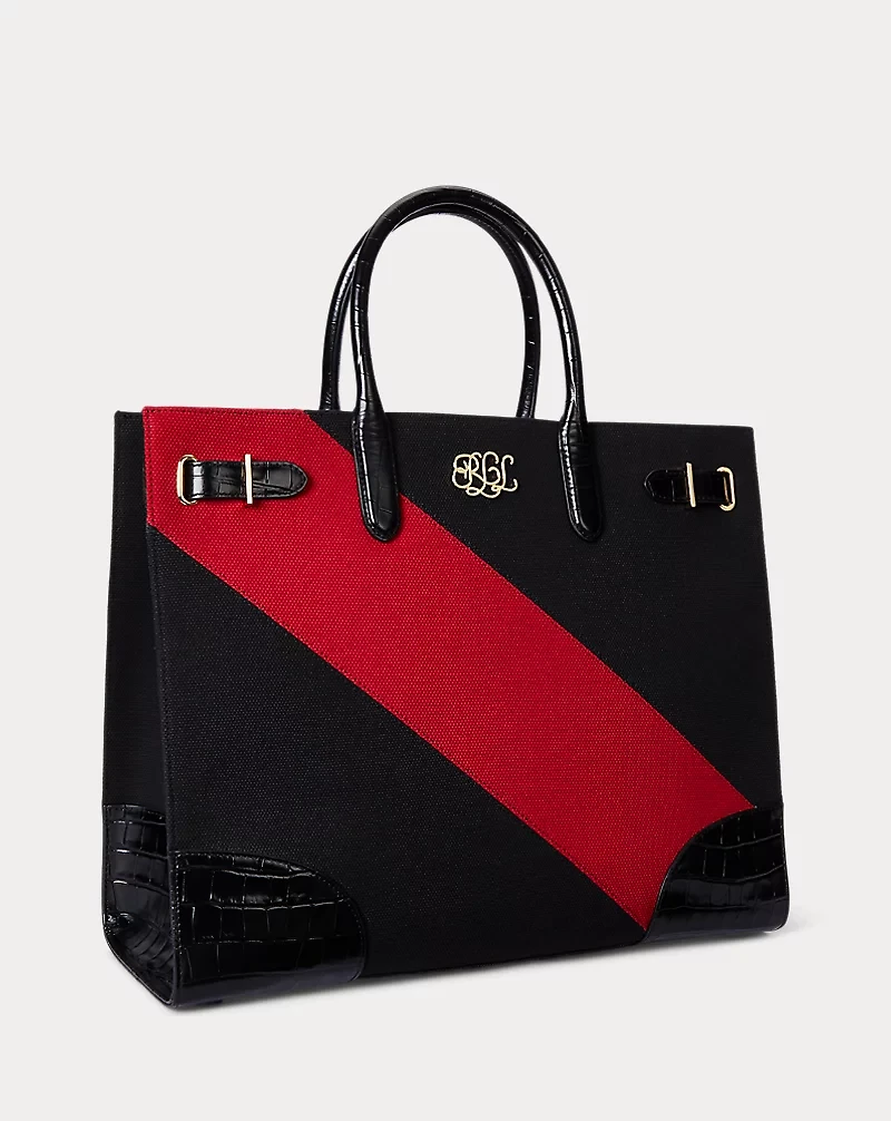 Two-Tone Canvas Large Devyn Tote Bag