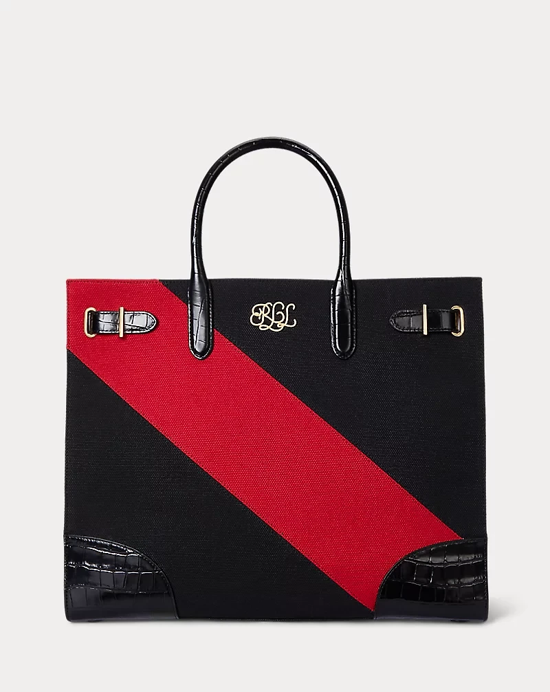 Two-Tone Canvas Large Devyn Tote Bag