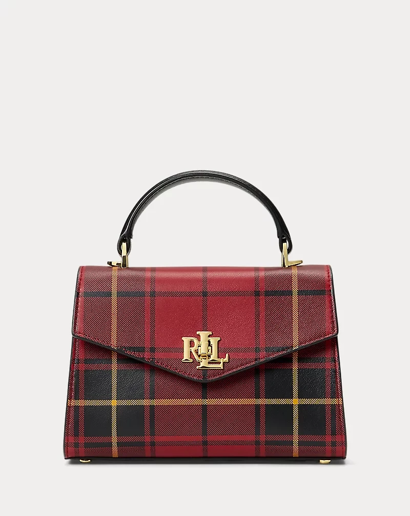Plaid Leather Small Farrah Satchel