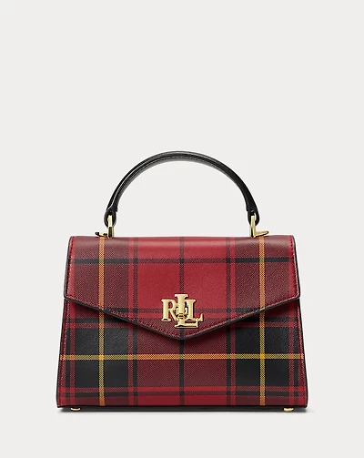 Plaid Leather Small Farrah Satchel