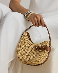 Woven Straw Small Tasha Crossbody Bag