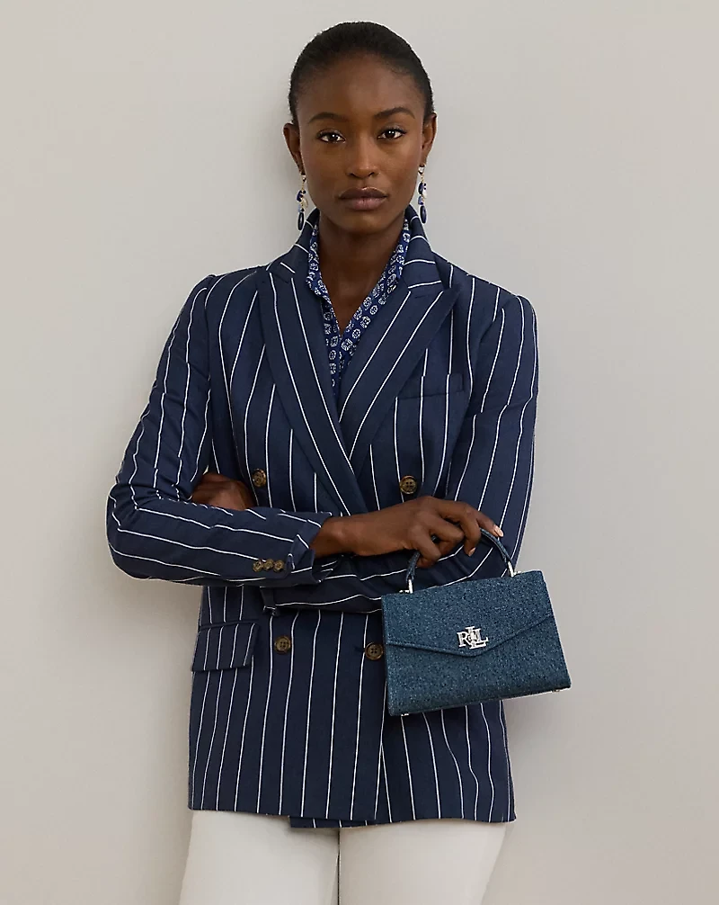 Washed Denim Small Farrah Satchel