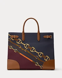 Belting-Print Large Devyn Tote Bag