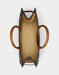 Belting-Print Large Devyn Tote Bag