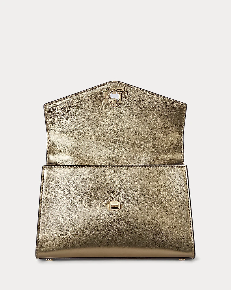 Metallic Leather Small Farrah Satchel