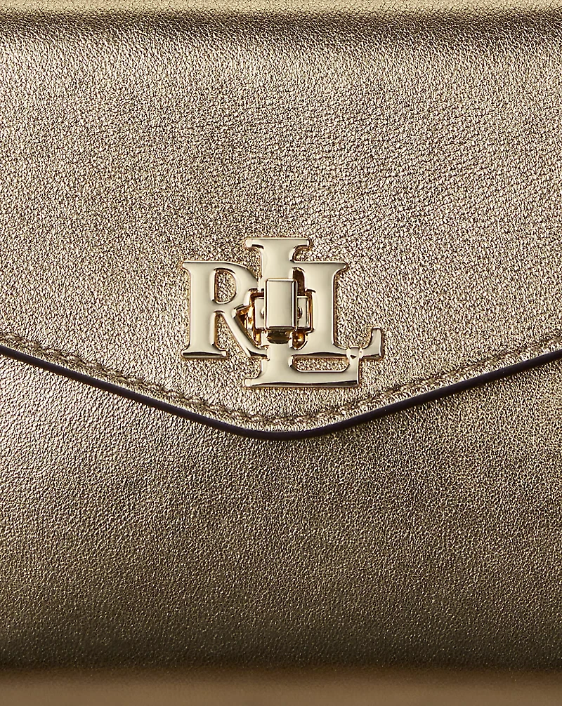 Metallic Leather Small Farrah Satchel