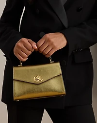 Metallic Leather Small Farrah Satchel