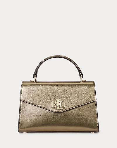 Metallic Leather Small Farrah Satchel