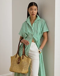 Woven Straw Large Tasha Tote Bag