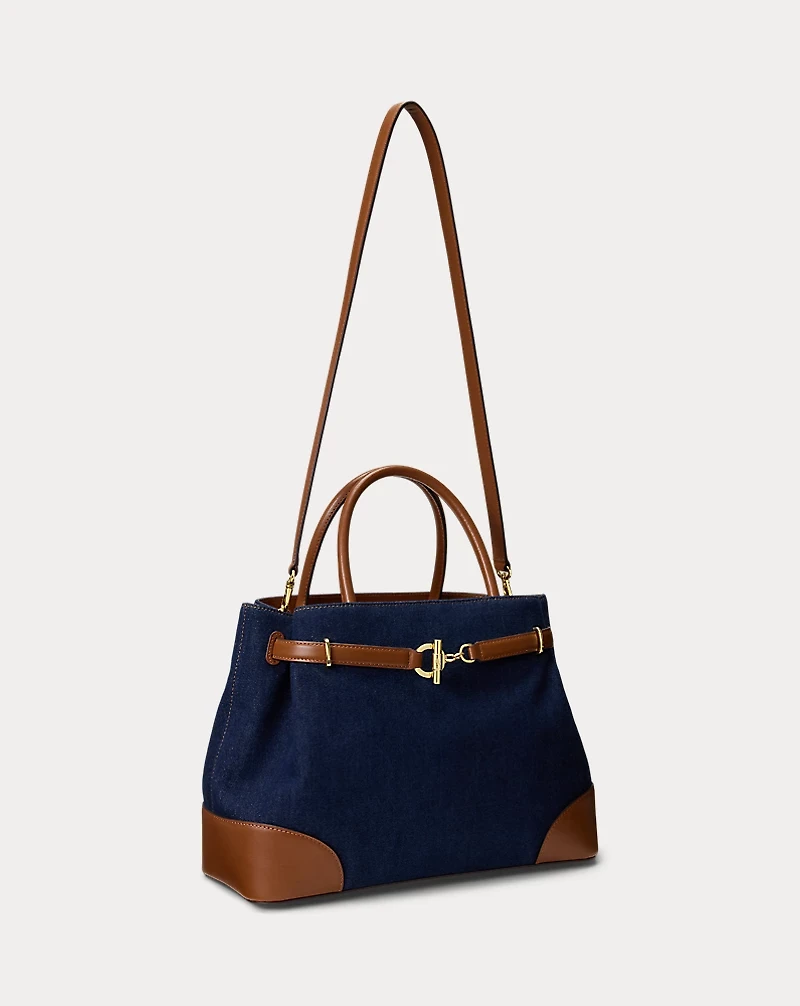Washed Denim Large Blaike Satchel