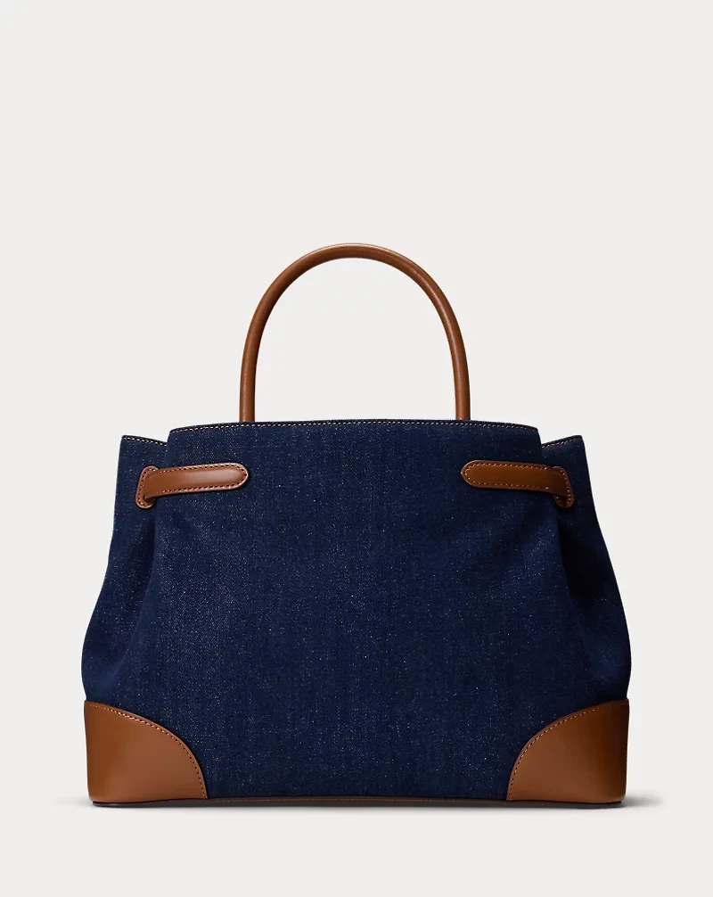 Washed Denim Large Blaike Satchel