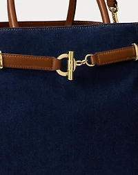 Washed Denim Large Blaike Satchel