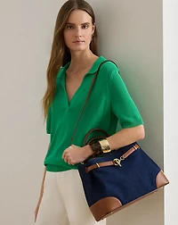 Washed Denim Large Blaike Satchel