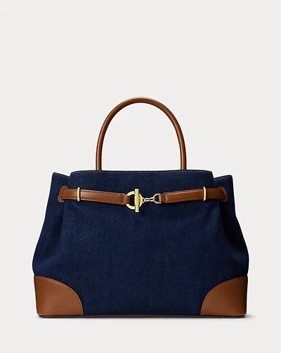 Washed Denim Large Blaike Satchel